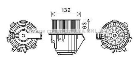 Фото автозапчастини вентилятор обігрівача салону Peugeot 407 (04-), Citroen C5 (08-) AVA AVA COOLING CN8298