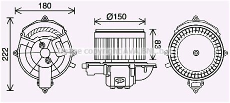 Фото автозапчасти вентилятор отопителя салона PSA Berlingo Partner II AC+ AVA COOLING CN8310