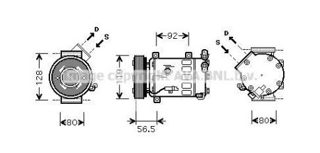 Фото автозапчасти ava citroen компресор кондиціонера berlingo multispace 1.6 08-, berlingo 1.6 08-, c4 i, c5 iii AVA COOLING CNAK242