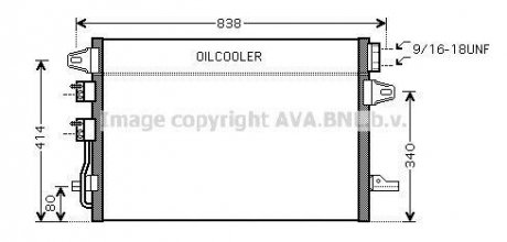Радиатор кондиционера CHRYSLER VOYAGER IV; DODGE CARAVAN 2.4/3.3/3.8 01.95-12.08 AVA COOLING CR5088 (фото 1)