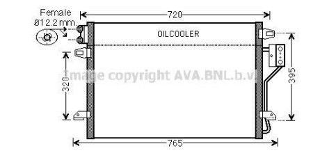 Фото автозапчасти радиатор кондиционера CHRYSLER VOYAGER V 2.8D-3.8 10.07- AVA COOLING CR5106