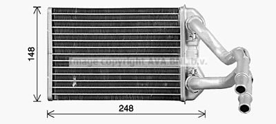 CHRYSLER Радіатор опалення PT CRUISER 1.6 01-, 2.2 02-, 2.4 00- AVA COOLING CR6147 (фото 1)