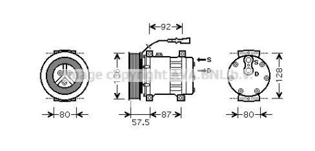 Фото автозапчастини компресор кондиціонера DAF 85 CF / XF 105 AVA COOLING DFAK033