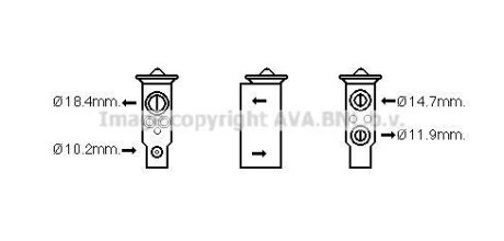 Фото автозапчасти клапан кондиціонера AVA COOLING DN1389