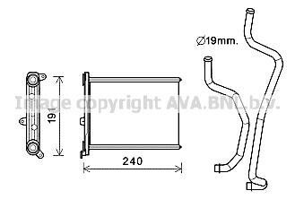 Фото автозапчастини ava nissan радіатор опалення leaf 11-, juke 1.6 10-, cube 1.5, 1.6 09- AVA COOLING DN6417