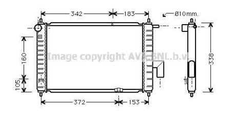 Фото автозапчасти радиатор охлаждения MATIZ 08/10 03- МКПП AVA COOLING DWA2046