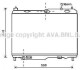 Фото автозапчасти радіатор, Система охолодження двигуна AVA COOLING FD2442 (фото 1)