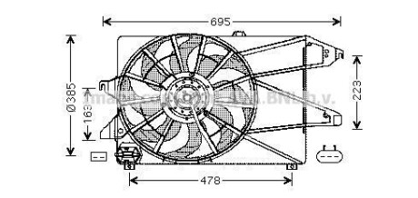 Фото автозапчасти вентилятор радіатора AVA COOLING FD7504