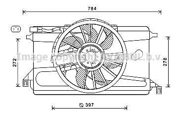 Фото автозапчастини ava ford вентилятор радіатора (дифузор в зборі) c-max, focus ii AVA COOLING FD7561 (фото 1)