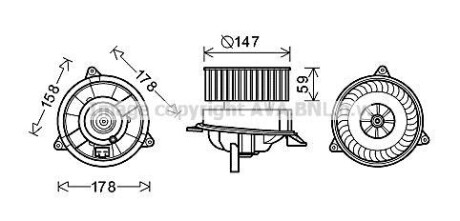 Фото автозапчасти вентилятор салона FORD FOCUS I (98-) (AVA) AVA COOLING FD8495