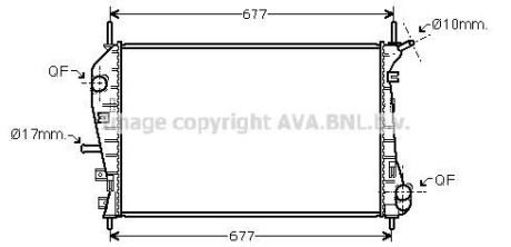 Фото автозапчасти радиатор охлаждения двигателя Ford Mondeo III (01-07) 2,20d 2,2d 2,5i AVA COOLING FDA2376