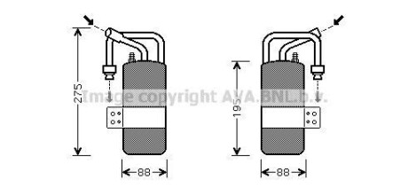 Фото автозапчасти осушитель кондиционера FORD FIESTA V, FUSION 1.6D 11.04-12.12 AVA COOLING FDD386