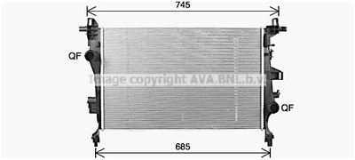 Фото автозапчастини радіатор, Система охолодження двигуна AVA COOLING FT2468