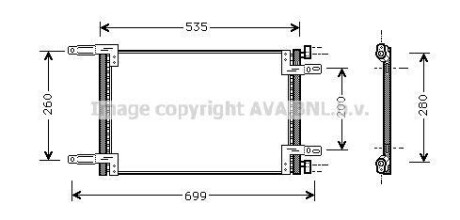 Фото автозапчасти ava fiat радіатор кондиціонера (конденсатор) 1.2/1.9d 01- AVA COOLING FT5248