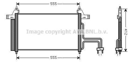 Фото автозапчастини радіатор кондиціонера FIAT STILO 1.2-2.4 10.01-08.08 AVA COOLING FT5253D (фото 1)