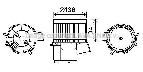 Фото автозапчасти вентилятор отопителя салона Fiat 500 (08-)/Ford KA (08-16) AVA AVA COOLING FT8448