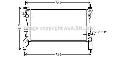 Фото автозапчасти радиатор охлаждения двигателя Fiat Fiorino (07-)/Citroen Nemo (08-)/Peugeot Bipp AVA COOLING FTA 2380