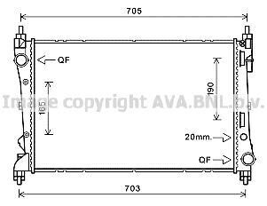 Фото автозапчасти радиатор охлождения FIAT DOBLO (152, 263) (09-) 1.3 MJTD (AVA) AVA COOLING FTA2449