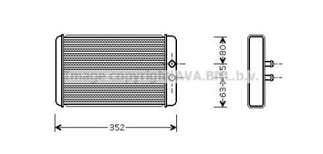 Фото автозапчастини радіатор обігрівача салону Citroen Jumper Fiat Ducato Peugeot Boxer 2,0d 2,2d 2,8d 02> AVA AVA COOLING FTA6265