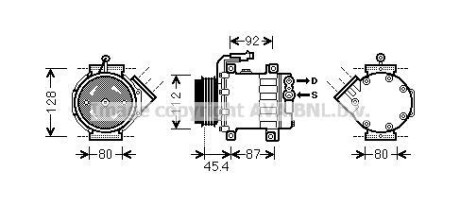 Фото автозапчасти компрессор кондиционера Fiat Ducato 2.3/3.0JTD 02-/Peugeot Boxer/Citroen Jumper 2.2/3.0HDi 06- AVA COOLING FTAK366 (фото 1)