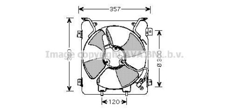 Фото автозапчасти вентилятор охлождения Civic V Petrol AC ‘95-’98 AVA COOLING HD7523