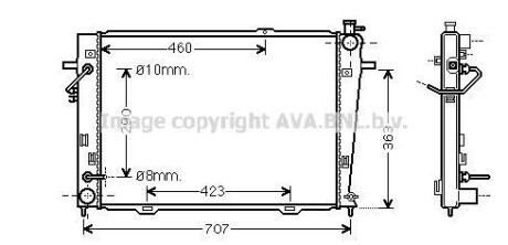 Фото автозапчасти радіатор охолодження двигуна AVA COOLING HY2167