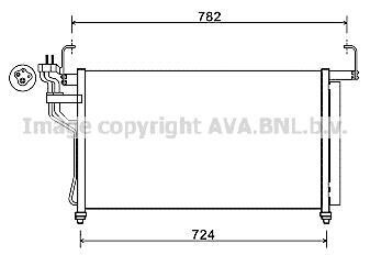 Фото автозапчасти радиатор кондиционера (с осушителем) HYUNDAI H-1 CARGO, H-1 TRAVEL 2.5D 02.08- AVA COOLING HY5315D