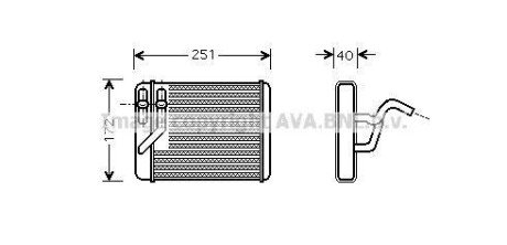 Фото автозапчасти ava hyundai радіатор опалення trajet 2.0 99-, highway van 2.0 99- AVA COOLING HY6120