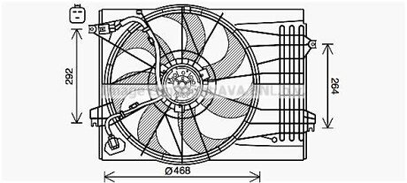 Фото автозапчасти ava hyundai вентилятор радіатора (дифузор в зборі) tucson 2.7 04-, kia AVA COOLING HY7572