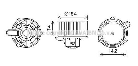 Фото автозапчасти вентилятор отопителя салона Kia Ceed (07-), Hyundai i30 (07-), Elantra (06-) (H AVA COOLING HY8349