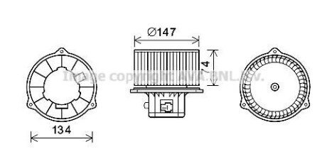 Фото автозапчастини вентилятор обігрівача салону Hyundai Santa Fe 2.0i 2.4i 2.7i (00-) AVA AVA COOLING HY8354