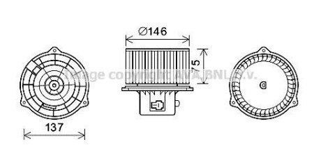 Фото автозапчастини вентилятор обігрівача салону Hyundai Matrix (01-) AVA AVA COOLING HY8403