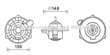 Фото автозапчасти воздуходувка HYUNDAI I10 I, I10 II 1.0-1.2 01.08- AVA COOLING HY8404 AVA (фото 1)