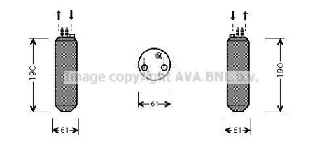 Фото автозапчастини осушувач кондиціонера HYUNDAI ATOS 1.0/1.1 02.98-12.08 AVA COOLING HYD080