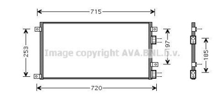 Фото автозапчастини радіатор кондиціонера IVECO DAILY III, DAILY IV 2.3D 09.02-08.11 AVA COOLING IVA5058