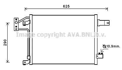 Фото автозапчасти радиатор кондиционера (с осушителем) JEEP WRANGLER III 2.8D/3.8 04.07- AVA COOLING JEA5049