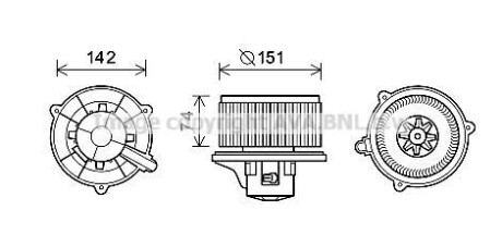 Фото автозапчасти вентилятор отопителя салона Kia Rio (00-05) 1.3i 1.5i AVA AVA COOLING KA8224