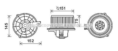 Фото автозапчасти вентилятор отопителя салона Kia Rio (05-10) AVA AVA COOLING KA8234