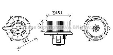 Фото автозапчасти вентилятор отопителя салона Kia Cerato 1.6i 2.0i (04-) AVA AVA COOLING KA8247