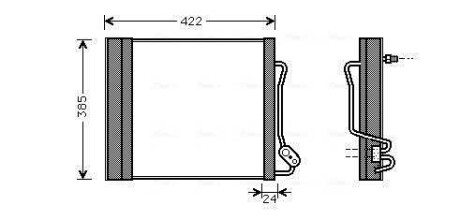 Фото автозапчастини радіатор кондиціонера (з осушувачем) SMART CABRIO, CITY-COUPE 0.6/0.8D 07.98-01.04 AVA COOLING MCA5001D