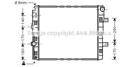 Фото автозапчастини радіатор двигуна (рамка) MERCEDES ATEGO OM900.912-OM904.949 01.98-10.04 AVA COOLING ME2184