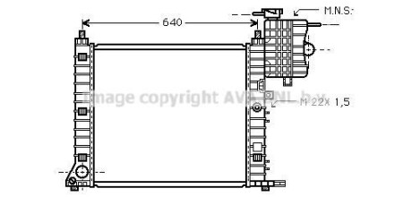 Фото автозапчастини радіатор, Система охолодження двигуна AVA COOLING MS2213