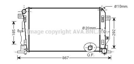 Фото автозапчасти радиатор, охлаждение двигателя AVA COOLING MS2446