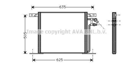 Фото автозапчасти радиатор кондиционера MERCEDES V (638/2), VITO (W638) 2.0-2.8 02.96-07.03 AVA COOLING MS 5220