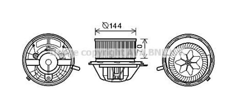 Фото автозапчасти вентилятор отопителя салона MB A-class 169 04>12, B-class 245 05>11 AC+ AVA AVA COOLING MS8607 (фото 1)