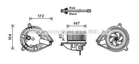 Фото автозапчастини вентилятор салону MB, VW (AVA) AVA COOLING MS8617