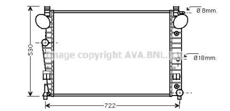 Фото автозапчасти радиатор охлаждения MERCEDES S-CLASS W220 (98-) (AVA) AVA COOLING MSA2308