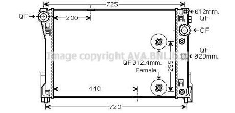 Фото автозапчасти ava радіатор охолодження mercedes-benz c-series w204 (2007) c320 3.0 cdi AVA COOLING MSA2546