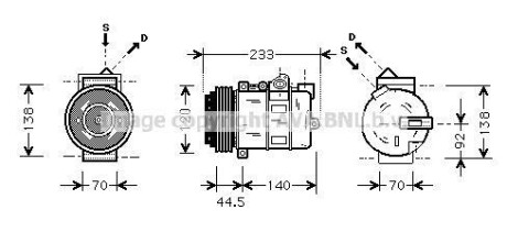 Фото автозапчасти компресор кондицiонера AVA COOLING MSA K277