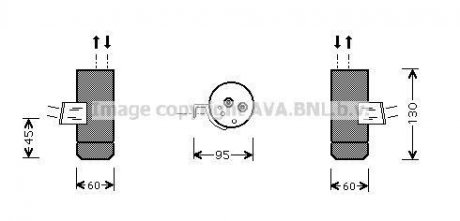 Осушитель кондиционера MERCEDES A (W168) 1.4-2.1 07.97-08.04 AVA COOLING MS D292 (фото 1)